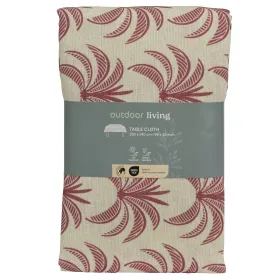 outdoor living Tischdecke Palmen Beige & Rot 140 x 250 cm - Polyester-Baumwolle