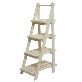 Pflanzenregal Dreieck geweißt 4 Böden 52,5 cm x 109 cm - Pinienholz