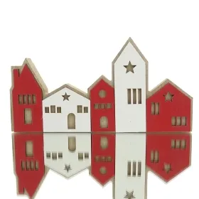 POSIWIO Weihnachtsdeko Häuserzeile Rot & Weiß 18 x 9 cm - MDF POSIWIO Weihnachtsdeko Häuserzeile Rot & Weiß 18 x 9 cm - MDF