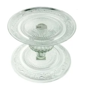 Präsentationsteller mit Verzierung Transparent klar Ø 20 cm - Glas Präsentationsteller mit Verzierung Transparent klar Ø 20 cm - Glas