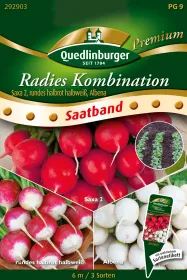 Quedlinburger Radies Kombination Saatbänder 3 x 2 Meter - Gemüsesamen