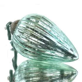 Riffelmacher Prunkvoller Weihnachtsschmuck Zapfen Grün gerippt Antikstil 14,5 cm - Glas