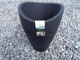 Scheurich Wave Globe High Pflanztopf schwarz/granit 254/40 Scheurich Wave Globe High Pflanztopf schwarz/granit 254/40