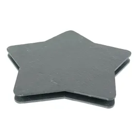 Weihnachtliche Schieferplatte in Sternform dunkelgrau Ø 24 cm