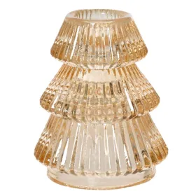 Stabkerzenhalter Tannenbaum Sandorange Ø 6,4 cm Höhe 7,8 cm - Glas