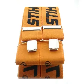 STIHL® Hosenträger Orange & Schwarz mit Metallclips & Kunststoffinlay 110 cm - 0000 884 1510