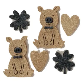 Streudeko Peggy das Glücksschwein goldfarben mit Glitter Länge 7 cm Breite 1 cm Höhe 9 cm - Polyester