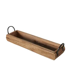 Boltze Tablett Balto Braun Usedlook Länge 56 cm - Holz & Metall