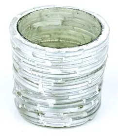 Teelicht Mosaik Grau rund Ø 6 cm - Glas