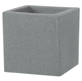 tera® Pflanzgefäße SCHIO CUBO Smoke graumeliert 24,5 x 24,5 cm - Kunststoff