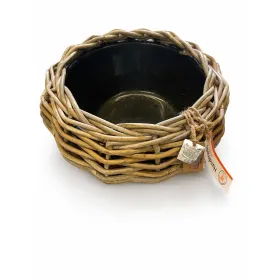 VAN DER LEEDEN DRYPOT® Rattan Tina Pflanzschale Grau Ø 40 cm - Sylter Körbe