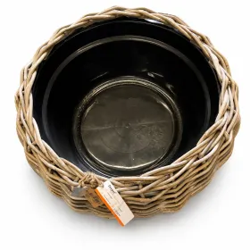 VAN DER LEEDEN DRYPOT® Rattan Tina Pflanzschale Grau Ø 60 cm - Sylter Körbe
