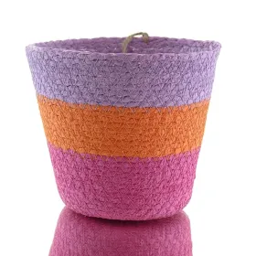 VAN DER LEEDEN Korb Pink Lila Orange Ø 14 cm Höhe 12 cm - Seegras