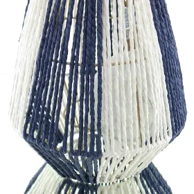 VAN DER LEEDEN Laterne Ø 26 cm Höhe 30 cm blau weiß - Papierseil