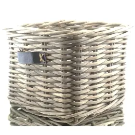 VAN DER LEEDEN Rattan Übertopf Grau quadratisch mit Folienauskleidung 65 x 65 cm VAN DER LEEDEN Rattan Übertopf Grau quadratisch mit Folienauskleidung 65 x 65 cm