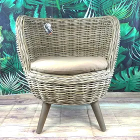 VAN DER LEEDEN Balkon & Garten Rattansessel Jakarta Grau Ø ca. 80 cm VAN DER LEEDEN Balkon & Garten Rattansessel Jakarta Grau Ø ca. 80 cm