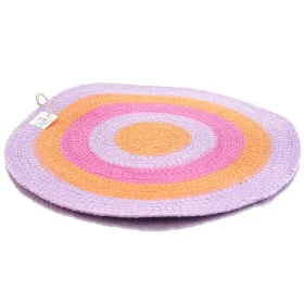 VAN DER LEEDEN Tischset Pink Lila Orange Ø 38 cm - Seegras