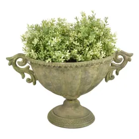 Vase grün Metall oval