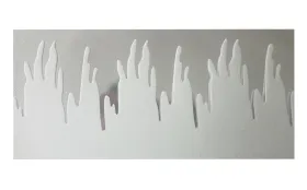 Weihnachtliche Fensterdeko Eiszapfen Weiß 100 x 22 cm - Kunststoff