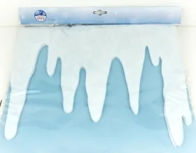 Weihnachtliche Fensterdeko Eiszapfen Weiß 200 x 35 cm - Kunststoff