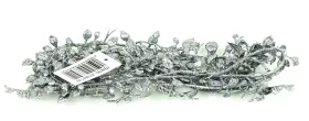 Weihnachtliche Miniblattgirlande Silber mit Glitter - Kunststoff 180 cm