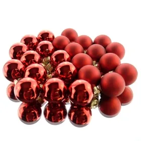 Weihnachts-Micro-Kugeln Christmas Red rot Ø 2,5 cm aus Glas - 24er Set
