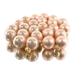 Weihnachts-Micro-Kugeln Peach Pearl Ø 2,5 cm aus Glas - 24er Set