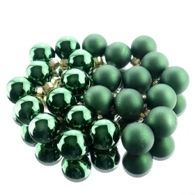 Weihnachts-Micro-Kugeln Piniengrün Ø 2,5 cm aus Glas - 24er Set