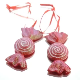 Weihnachtsanhänger Bonbon Rot / Weiß mit Glitter 7,5 cm aus Polyresin - 2er Pack Weihnachtsanhänger Bonbon Rot / Weiß mit Glitter 7,5 cm aus Polyresin - 2er Pack