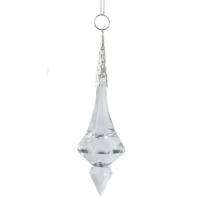 Weihnachtsanhänger Doppelkegel Facettierte Tropfenform transparent - Kunststoff
