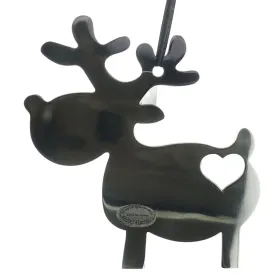 Weihnachtsanhänger Elch Mario Silberfarben poliert 12,5 cm - Edelstahl