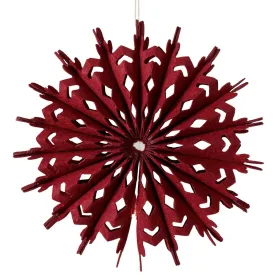 Weihnachtsanhänger Filzschneeflocke dunkelrot Ø 20 cm