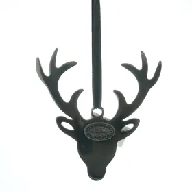 Weihnachtsanhänger Hirschkopf RUDI Silberfarben poliert M 12 cm - Edelstahl