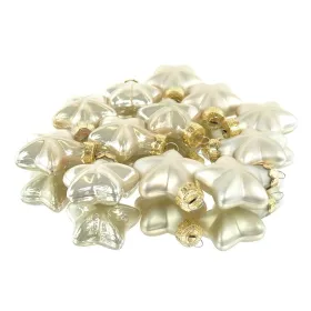 Weihnachtsanhänger Mini-Sterne Pearl 6 x matt & 6 x glänzend 4 cm - Glas