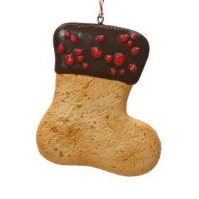 Weihnachtsanhänger Plätzchen Nikolausstiefel Schokolade & roten Streuseln - Polyresin