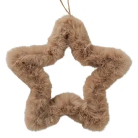 Weihnachtsanhänger Plüsch-Stern Furry beige Ø 22 cm