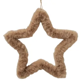 Weihnachtsanhänger Plüsch-Stern Furry beige Ø 32 cm