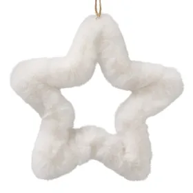 Weihnachtsanhänger Plüsch-Stern Furry cremefarben Ø 22 cm