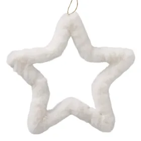 Weihnachtsanhänger Plüsch-Stern Furry cremefarben Ø 32 cm