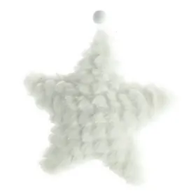 Weihnachtsanhänger Stern Weiß Plüsch Ø 12 cm - Polyester Weihnachtsanhänger Stern Weiß Plüsch Ø 12 cm - Polyester