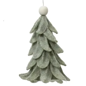 Weihnachtsanhänger Tannenbaum graugrün - Filz