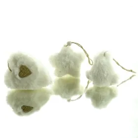 Weihnachtsanhänger Trio Herz Stern Tanne Weiß - Kunststoff