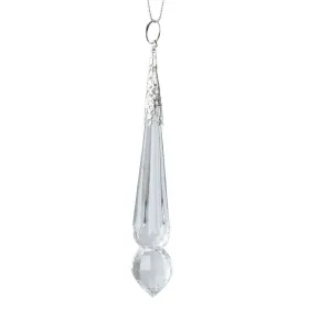 Weihnachtsanhänger Tropfen mit Kugelabschluss transparent - Kunststoff
