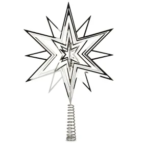 Weihnachtsbaumspitze 3D - Stern Silberfarben Ø 20 cm - Metall