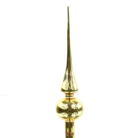 Weihnachtsbaumspitze Goldfarben glänzend Ø 6 cm 26 cm hoch - Glas