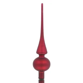 Weihnachtsbaumspitze Ochsenblutrot matt Ø 6 cm 26 cm hoch - Glas
