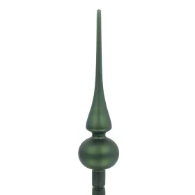 Weihnachtsbaumspitze Piniengrün matt Ø 6 cm 26 cm hoch - Glas