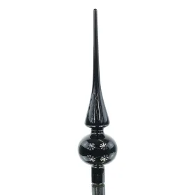 Weihnachtsbaumspitze Pure Black schwarz glänzend Ø 6 cm 26 cm - Glas