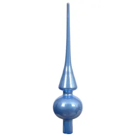 Weihnachtsbaumspitze Sky Blue glänzend Ø 6 cm 26 cm hoch - Glas