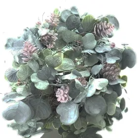 Weihnachtsdeko Eukalyptus Mischkranz Grau & Grün Ø 35 cm - Kunstblumen Weihnachtsdeko Eukalyptus Mischkranz Grau & Grün Ø 35 cm - Kunstblumen